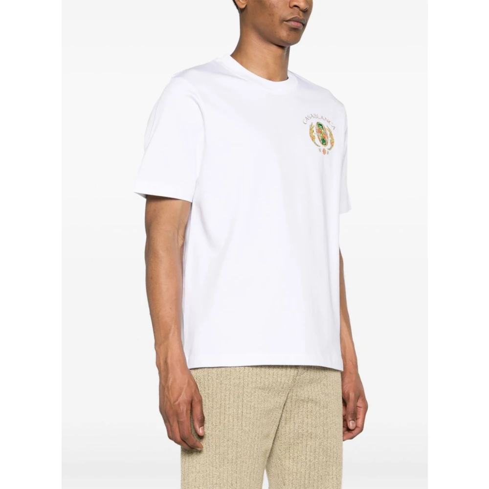 Casablanca Witte Tennis Club T-shirts en Polos White Heren