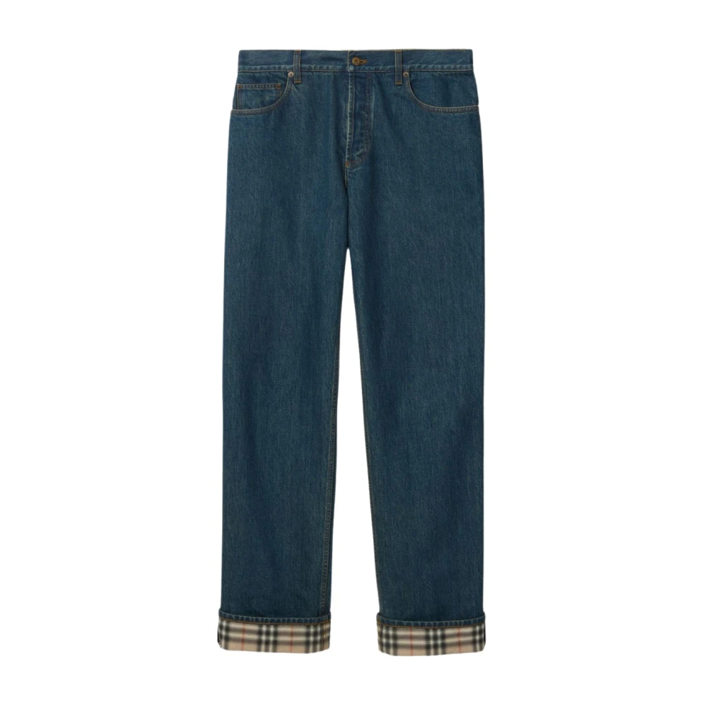 Burberry Blue Straight Fit Jeans, Male, W34, Jeans Denim
