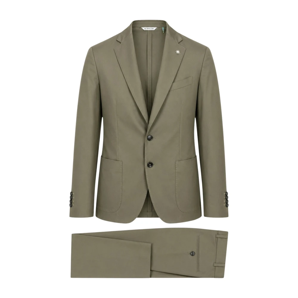 Manuel Ritz Green Single Breasted Suits, Male, 2XL, Single Breasted Suits