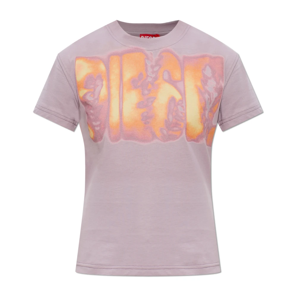 Diesel Mujer Morado Camisetas, Púrpura, Talla: Xs