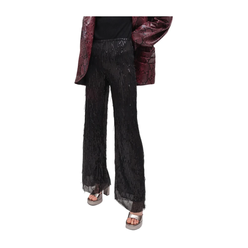 Weili Zheng Paillet Flare Casual Broek Black Dames