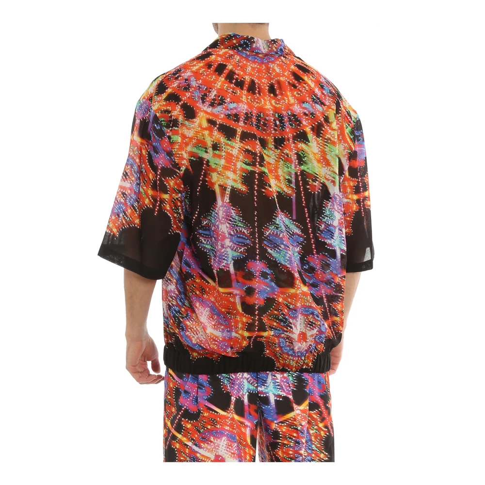 Dolce & Gabbana Gedrukt shirt met V-hals Multicolor Heren