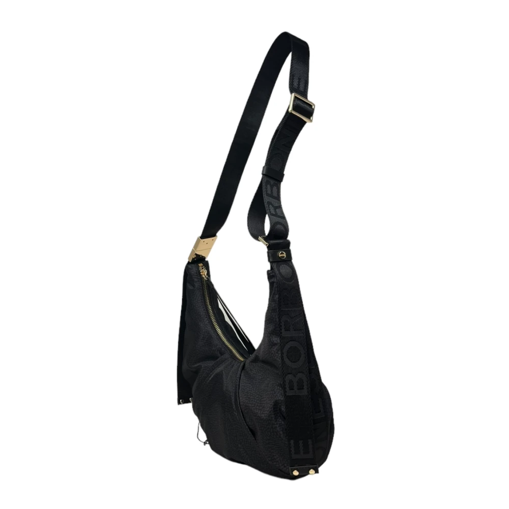 Borbonese Crossbody Hobo Tas Black Dames