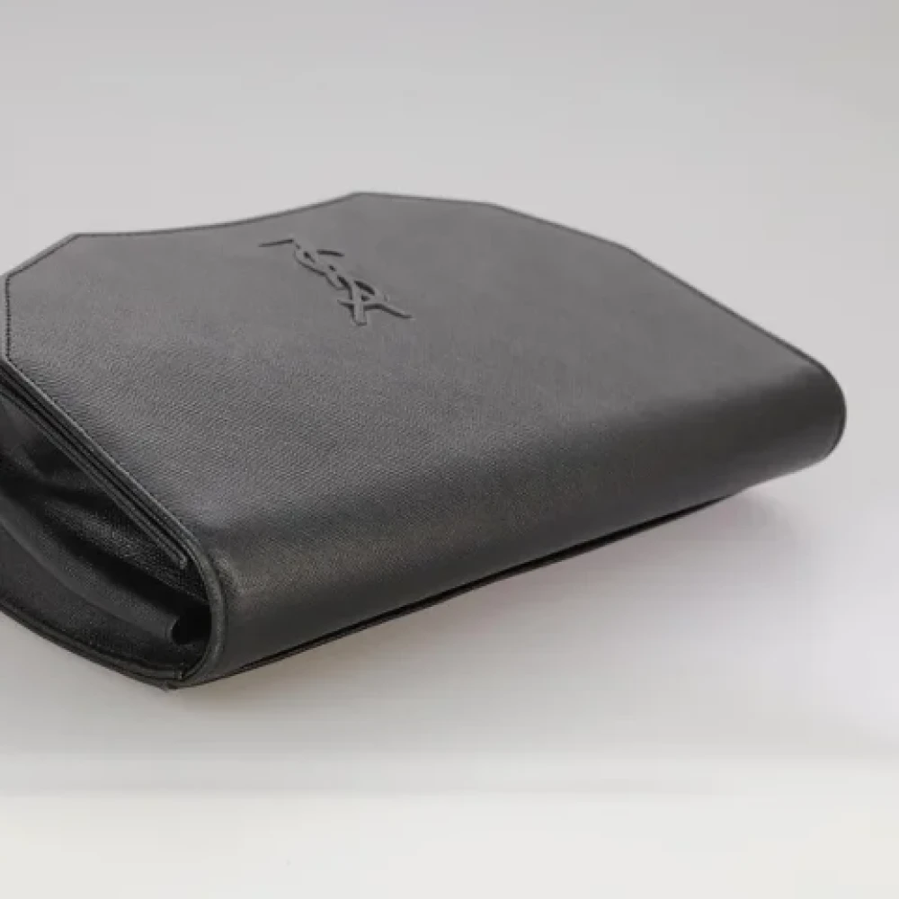 Saint Laurent Vintage Pre-owned Leather clutches Black Dames