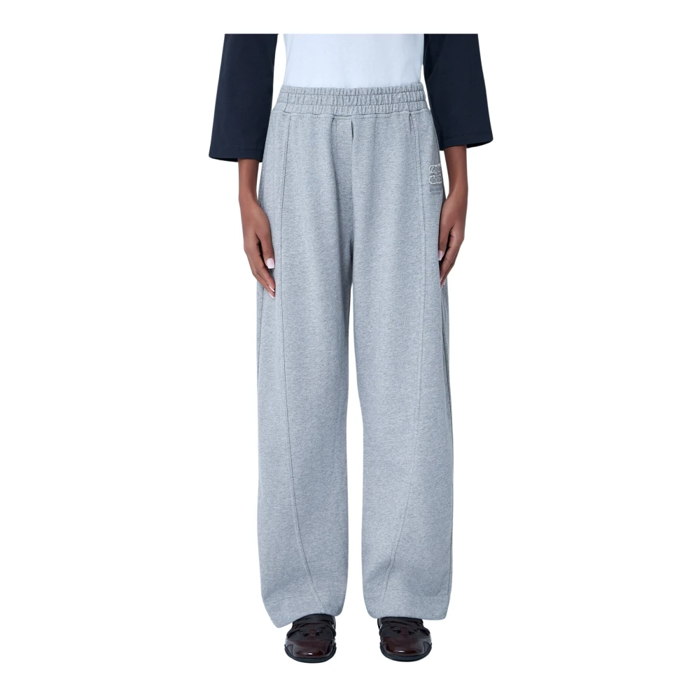 Ganni Women's Gray Isoli Track Trousers - Sweatpants - S - Trousers