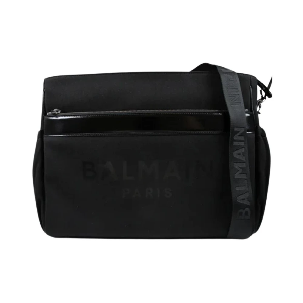 Balmain Svart Tyg Axelväska Black, Unisex