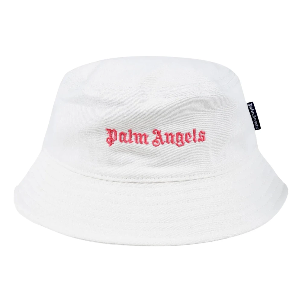 Palm Angels Girls Beige Hats & Caps, M, Logo Bucket Hat