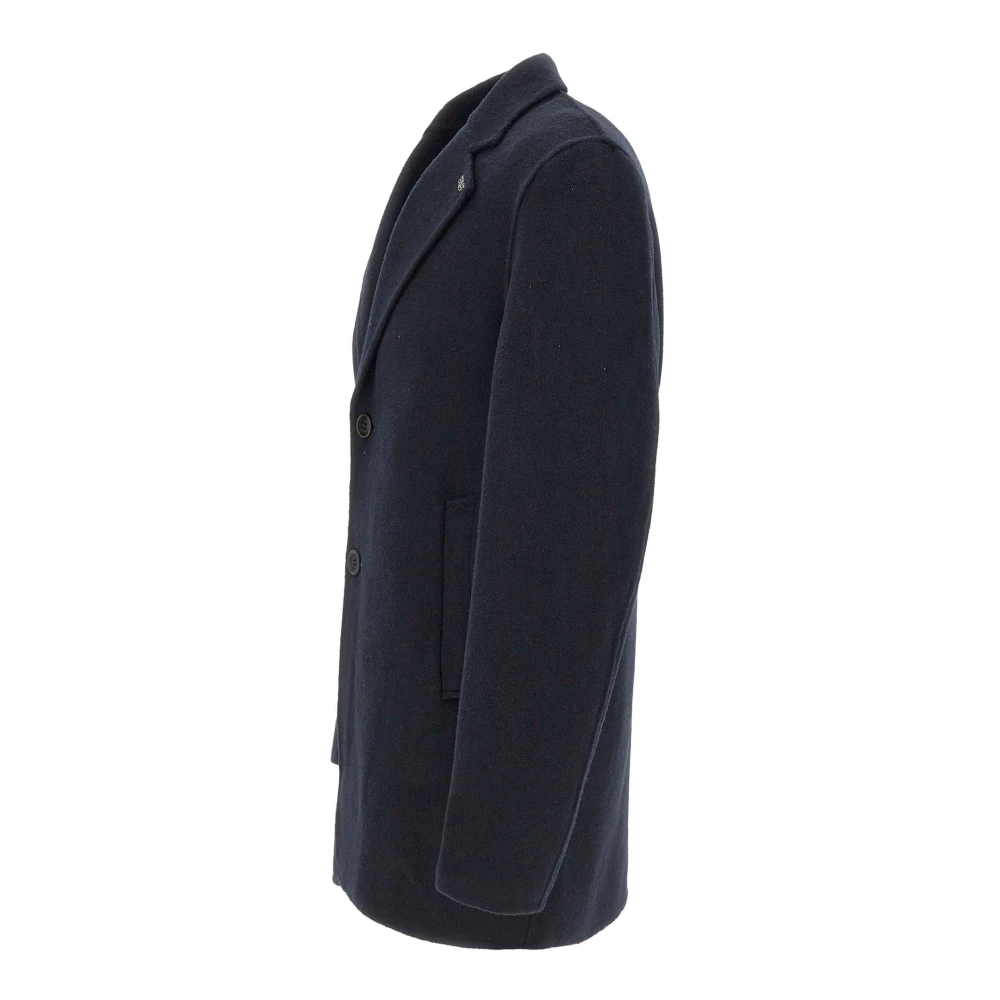 BOB Bron Blauwe Wollen Jas Blue Heren