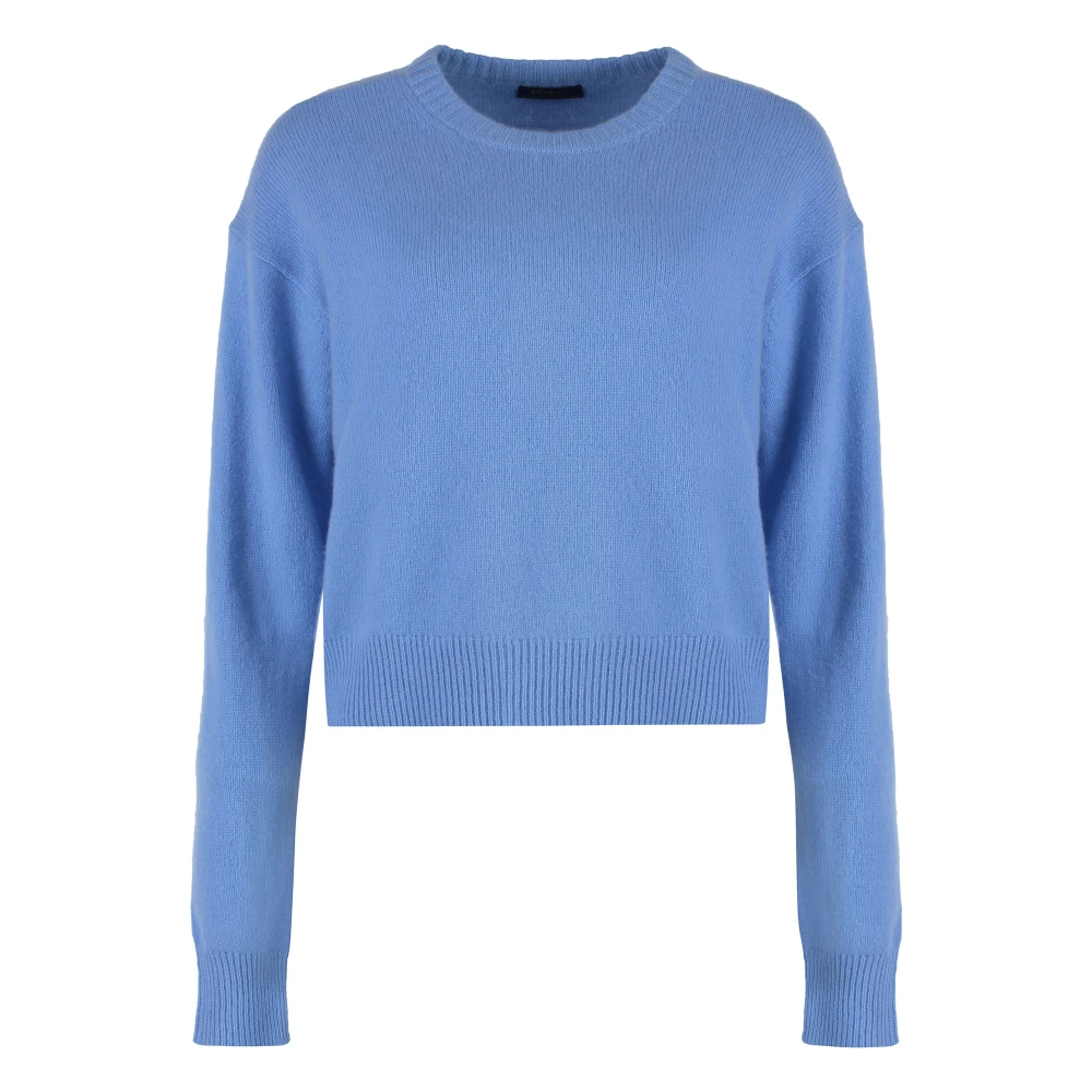Polo Ralph Lauren Geribbelde Crew-neck Wollen Trui Blue Dames