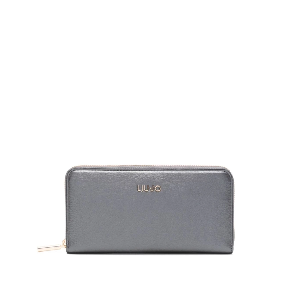 Liu Jo Antraciet Portemonnee met Gouden Logo Gray Dames