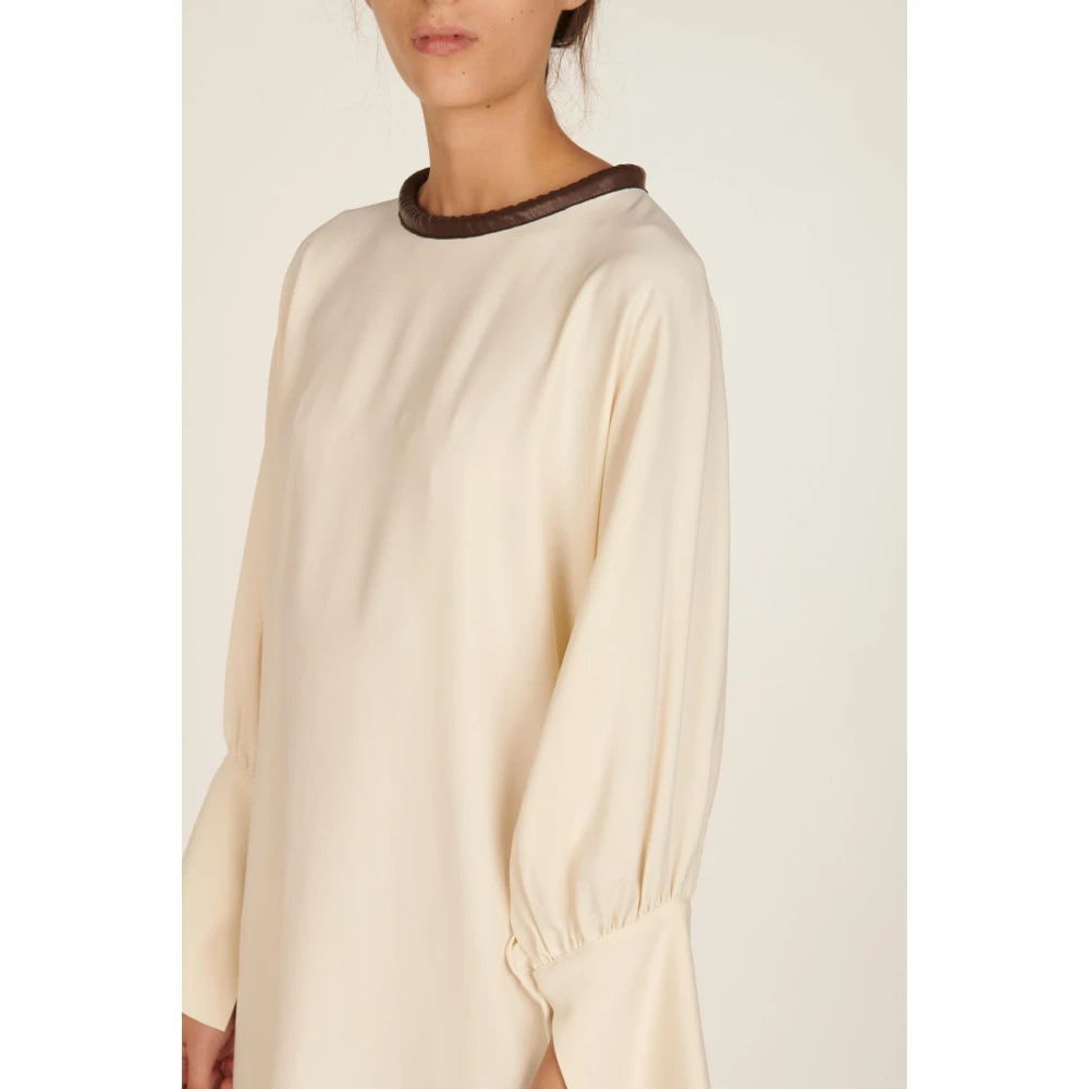 Erika Cavallini Beige Viscose Cady Korte Jurk Beige Dames