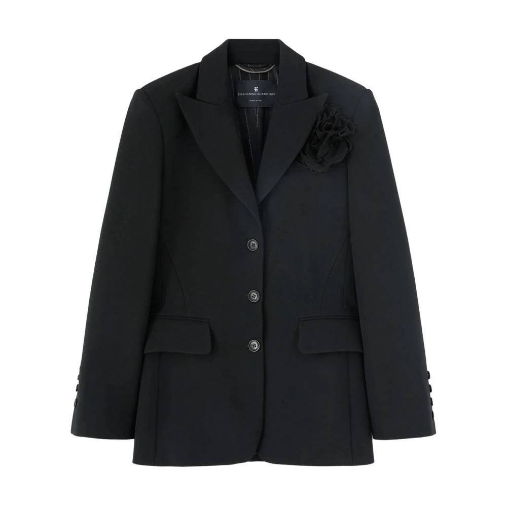 Ermanno Scervino Stijlvolle Jas voor Moderne Mode Black Dames