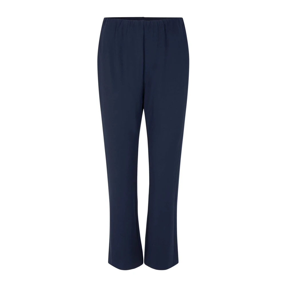 Masai Donna Blu Pantaloni Navy A Gamba Dritta Con Vita Elastica