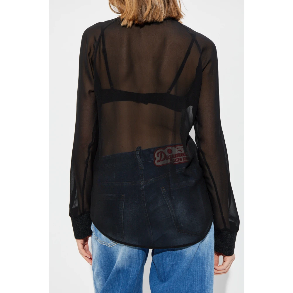 Dsquared2 Zijden overhemd Black Dames