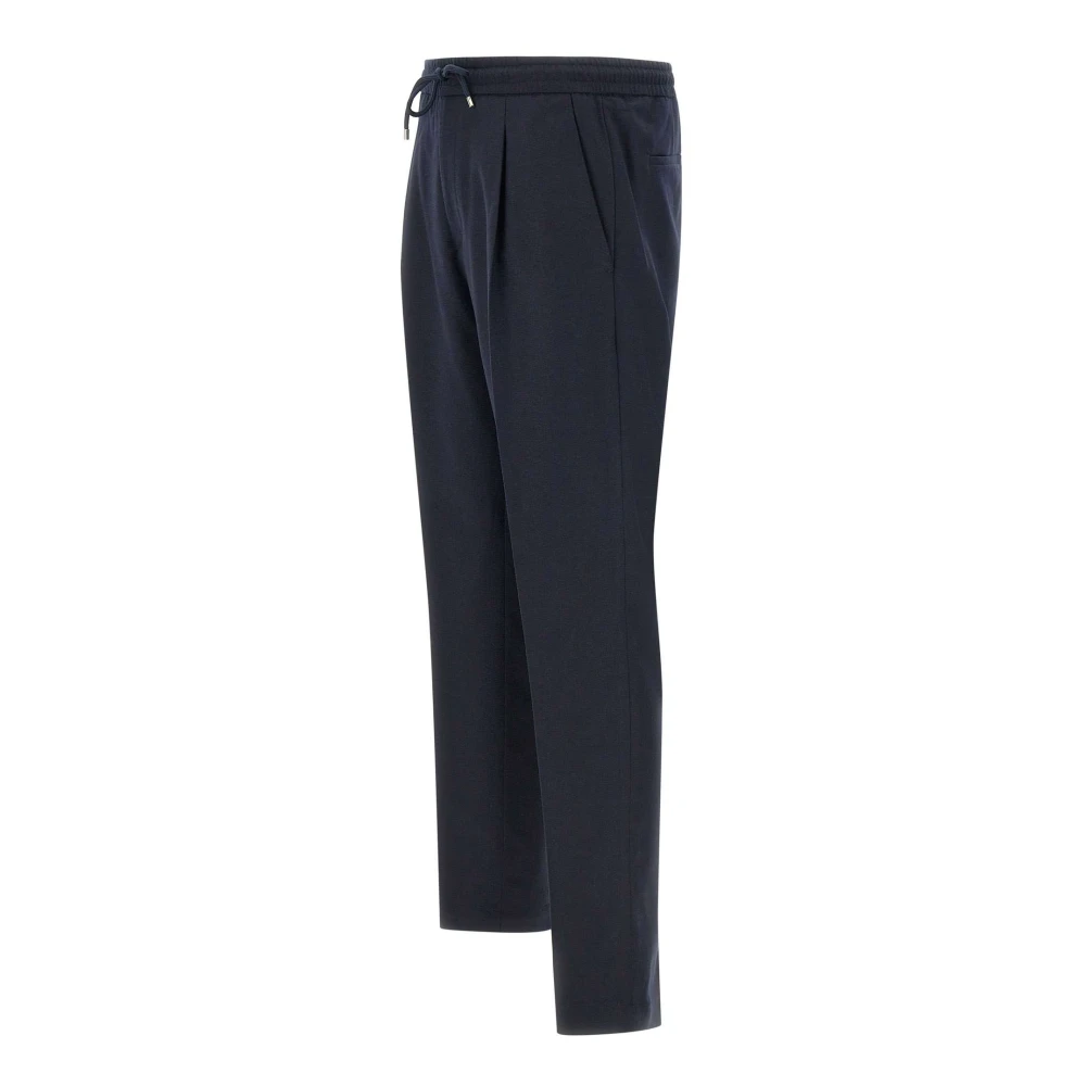 Briglia Navy Blauwe Flanellen Broek Blue Heren