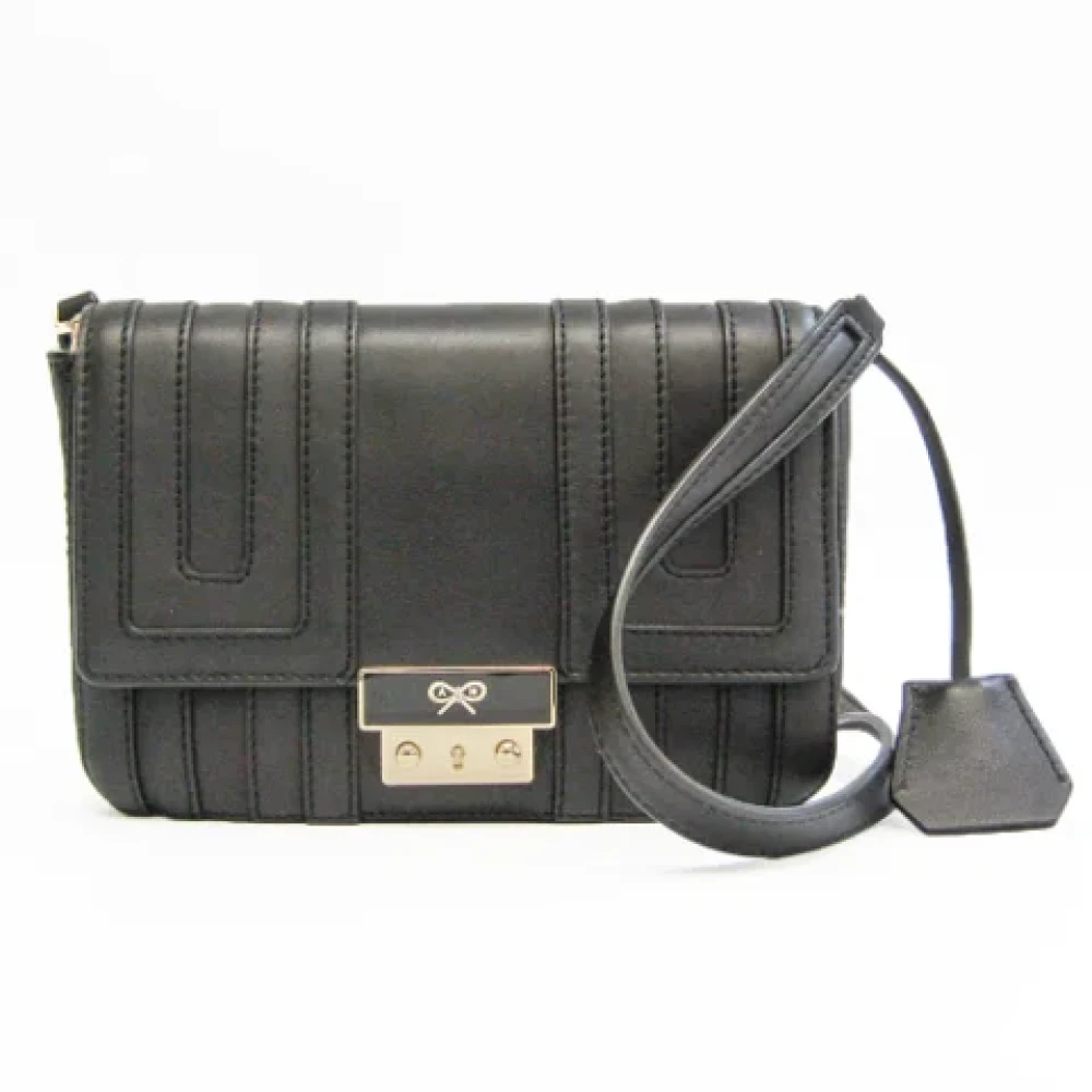 Anya Hindmarch Pre-owned Leather shoulder-bags Black Dames