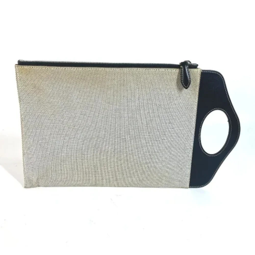 Burberry Vintage Pre-owned Canvas clutches White Dames