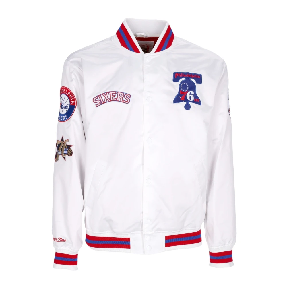 Mitchell & Ness NBA Hometown Bomber Jacket Wit White Heren