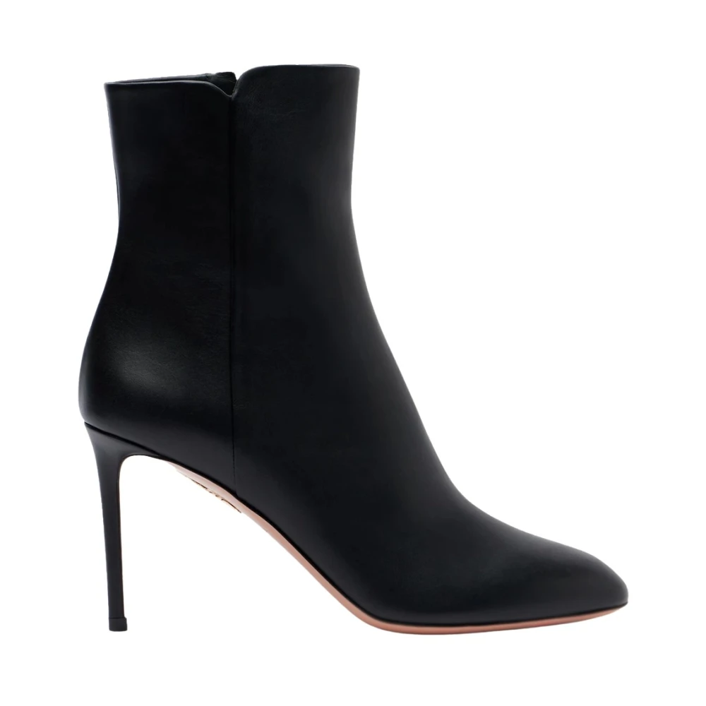 Aquazzura Sellier 85 Leather Boots - Female - Heeled Boots - Black - 4 1/2 Uk - Shoes