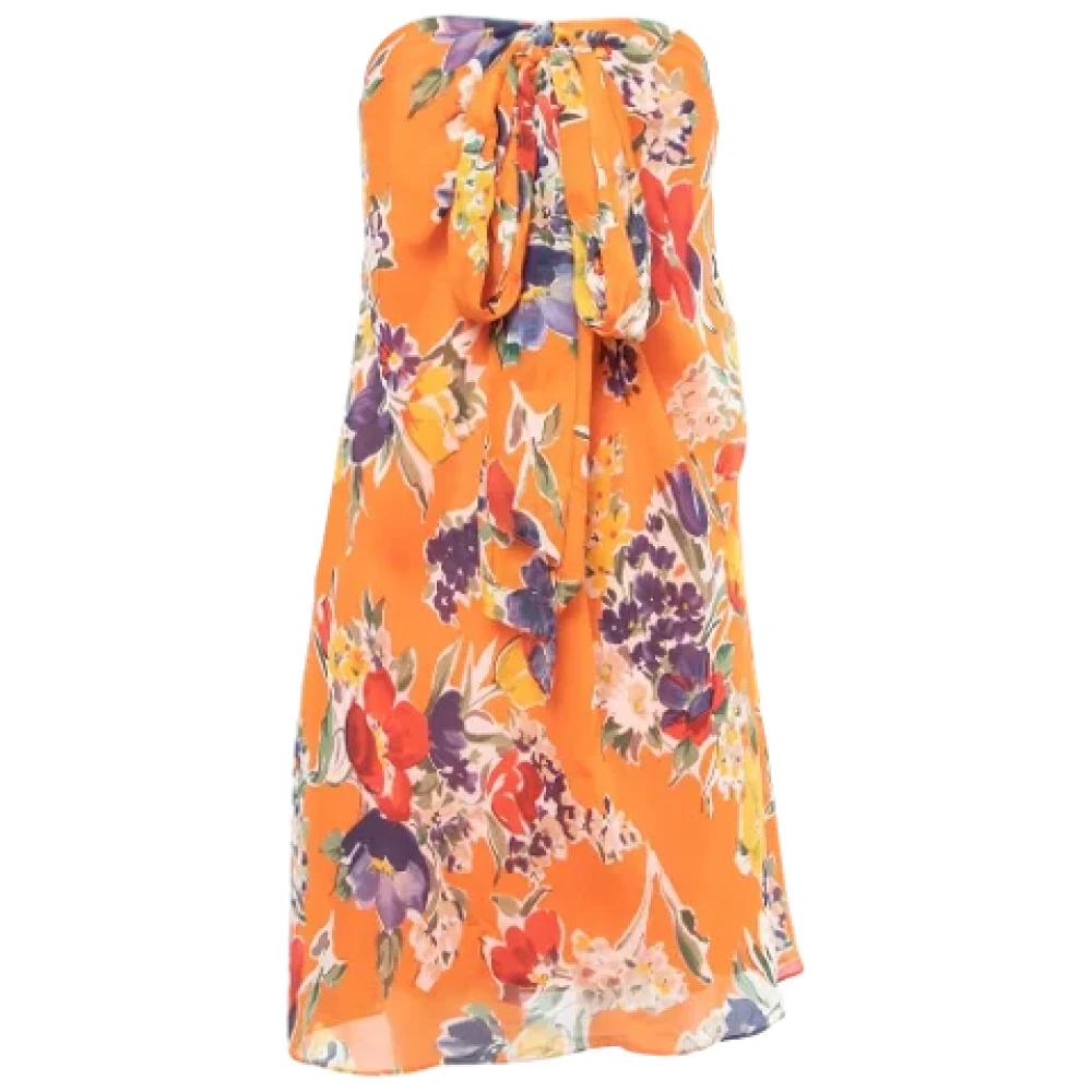 Ralph Lauren Pre-owned Silk dresses Orange Dames