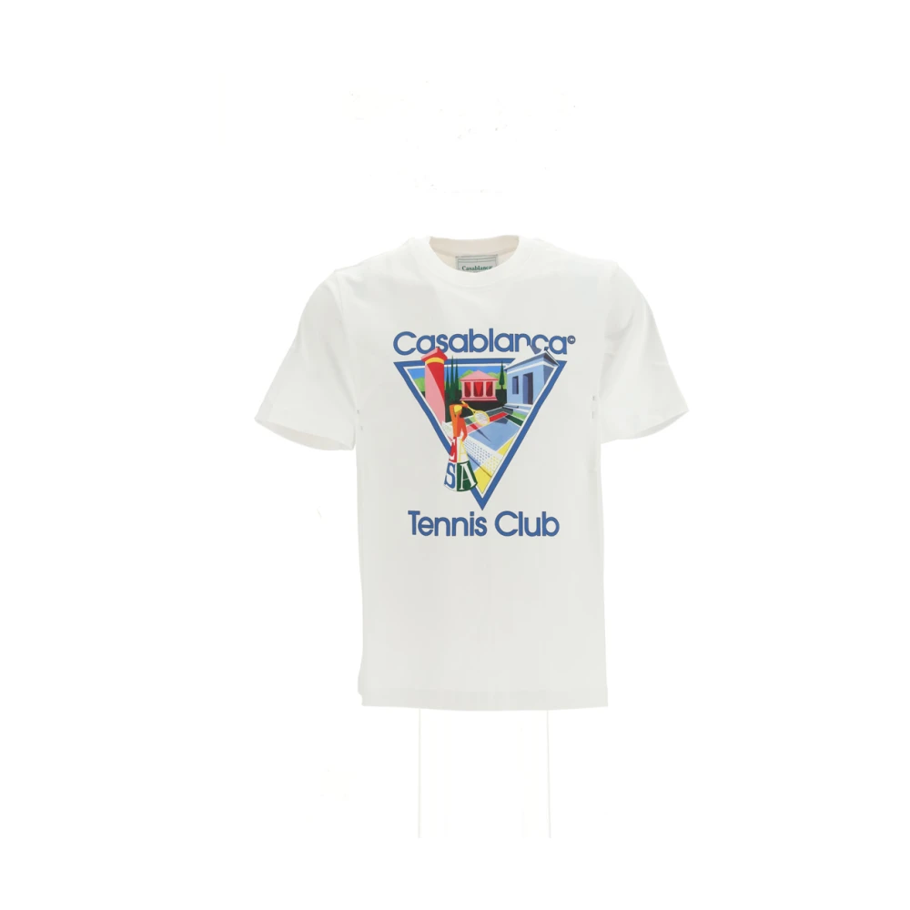 Casablanca Bedrukt Unisex T-Shirt White Heren