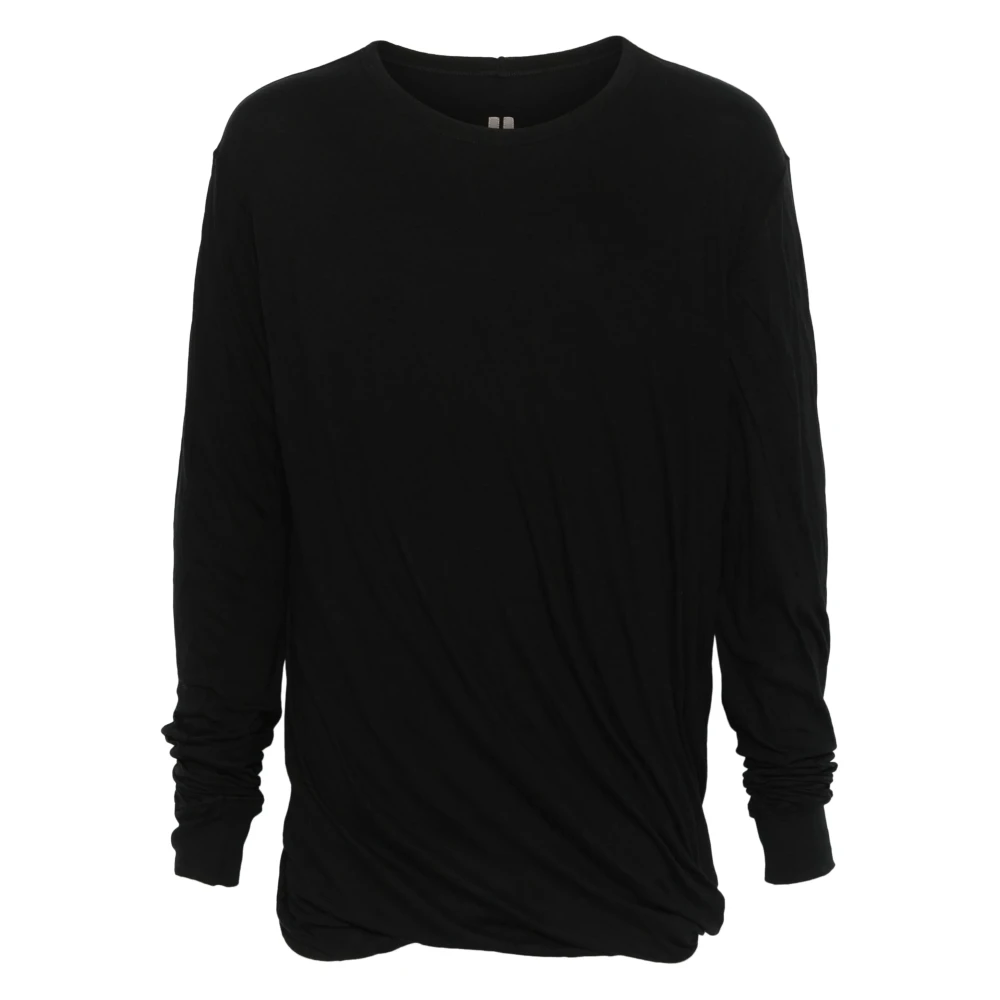 Rick Owens Zwart Katoenen Shirt met Lange Mouwen en Ronde Hals Black Heren