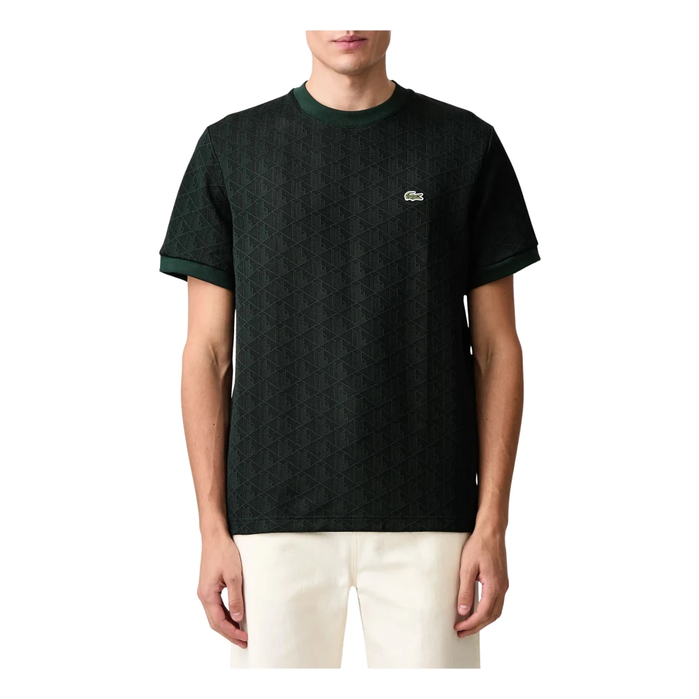 Lacoste Uomo Verde - T-Shirt Monogram Jacquard - Tops - Xl - Immagine 3