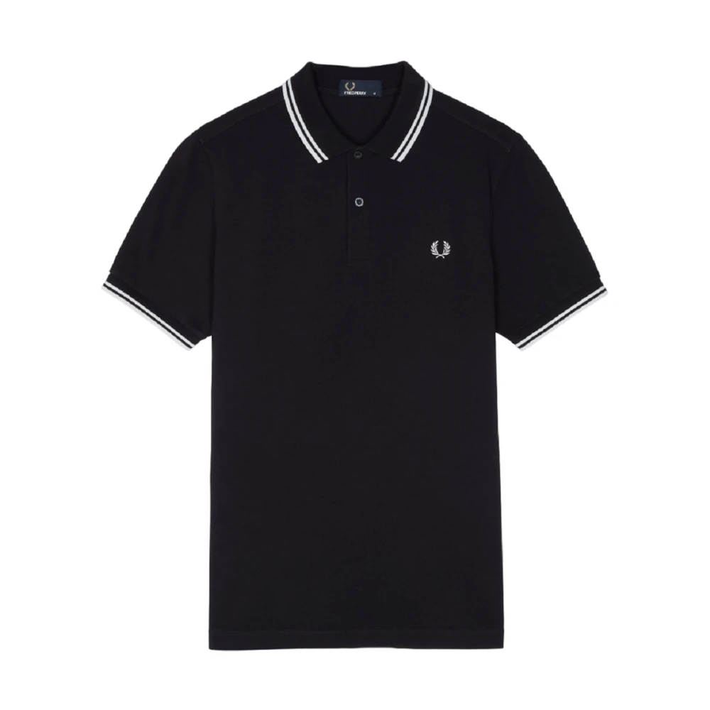 Fred Perry Blå Polo Skjorta Dubbel Rand Blue, Herr