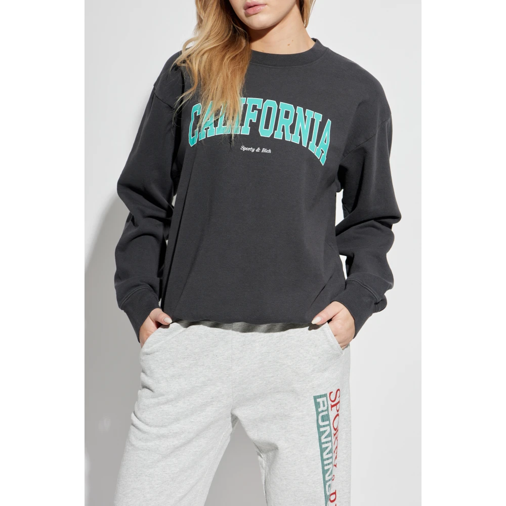 Sporty & Rich Sweatshirt uit de The Mountain collectie Black Unisex