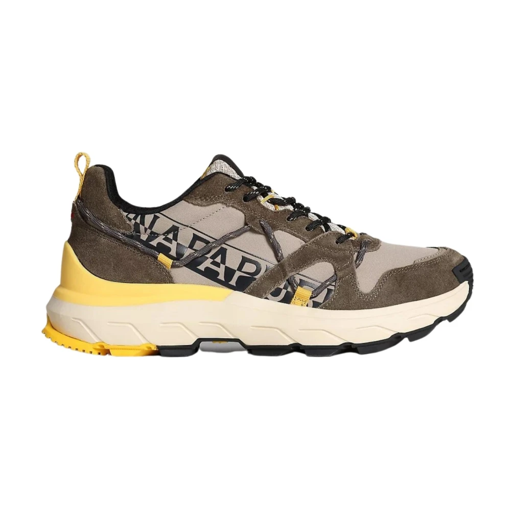 Napapijri Men's Brown Sneakers,, Trail Running Trainers Polyester/Leather Size 9 Uk