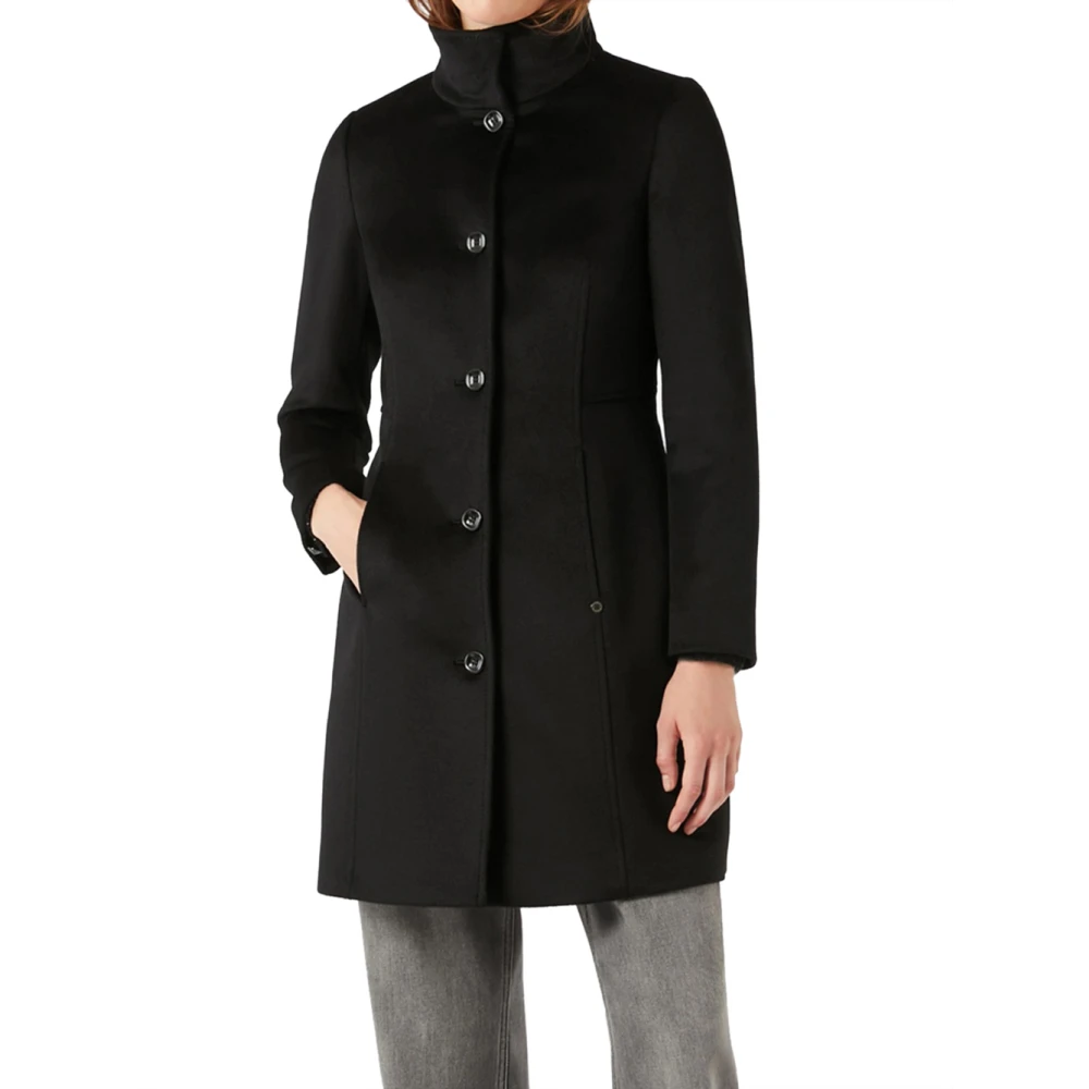 Pennyblack Elegante Zwarte Wollen Jas Liz Black Dames