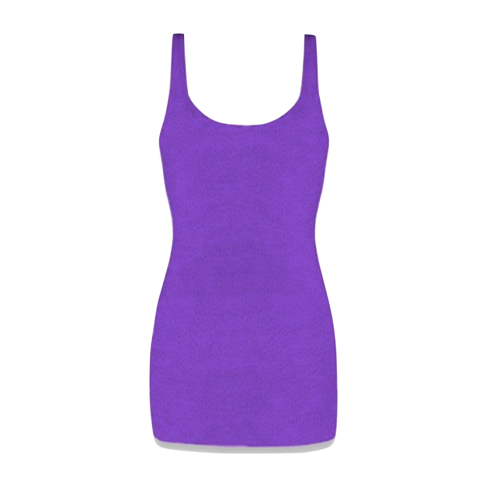 MC2 Saint Barth Korte Crinkle Jurk voor Vrouwen Purple Dames