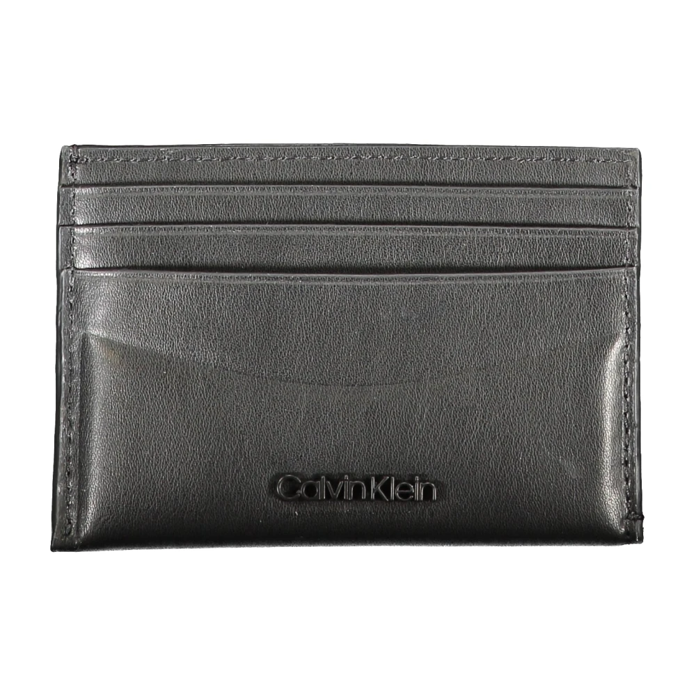 Calvin Klein Heren Portemonnee Zwart Kaarthouder Contrast Logo Black Heren