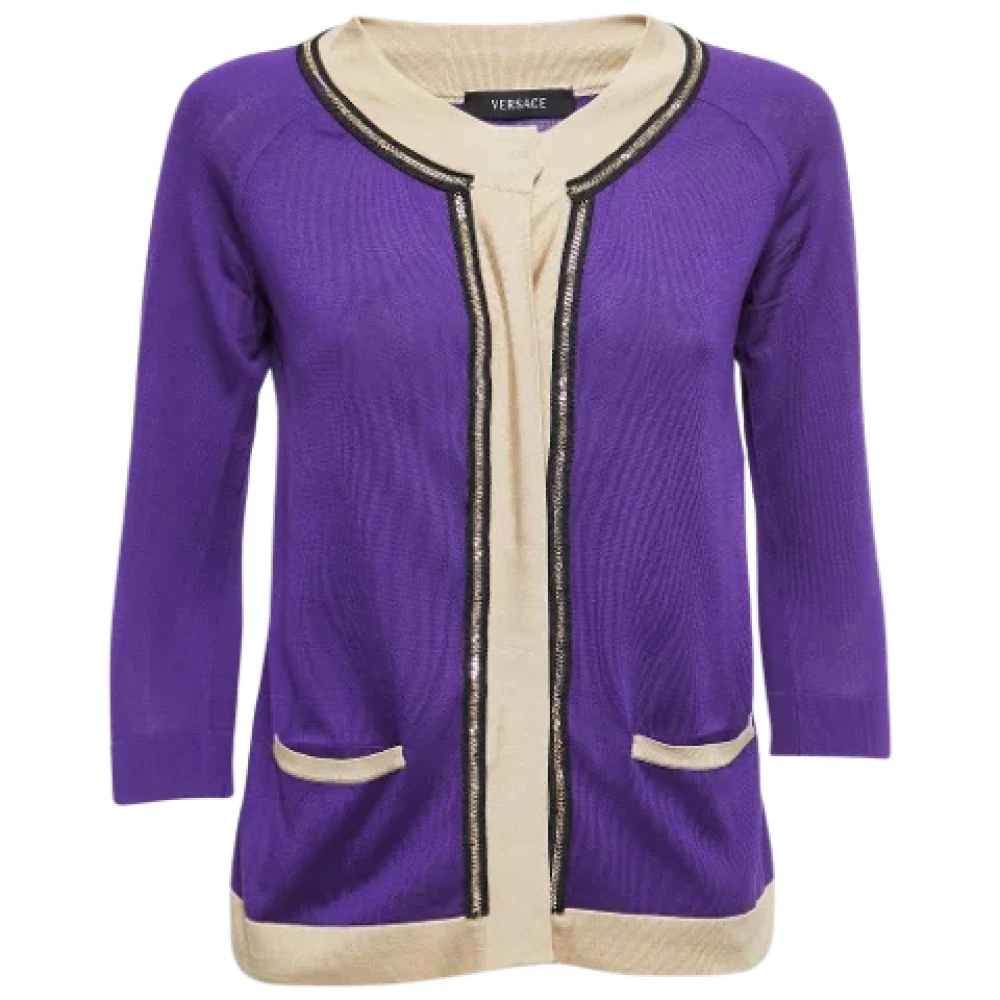 Versace Pre-owned Silk tops Purple Dames