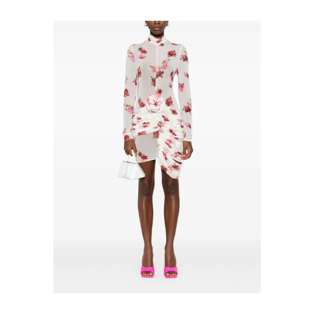 Magda Butrym Bloemen Midi Jurk Bianco Aw24 Multicolor Dames