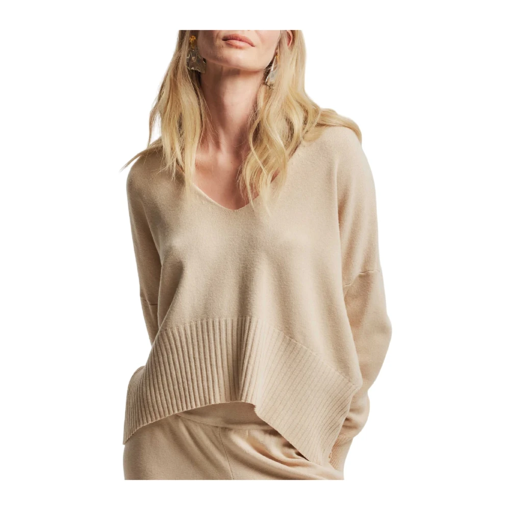 Kocca Gedrapeerd Beige Trui Beige Dames