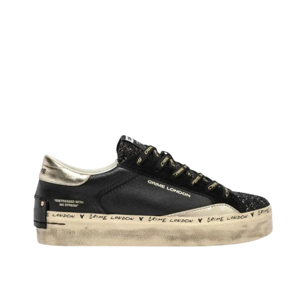 Crime London Zwarte Sneakers met Chelsea20 Dames Schoenen