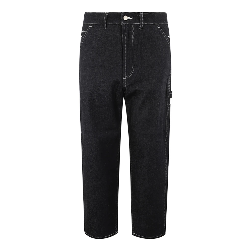 Junya Watanabe Blauwe Cargo Jeans met Contraststiksels Blue Heren