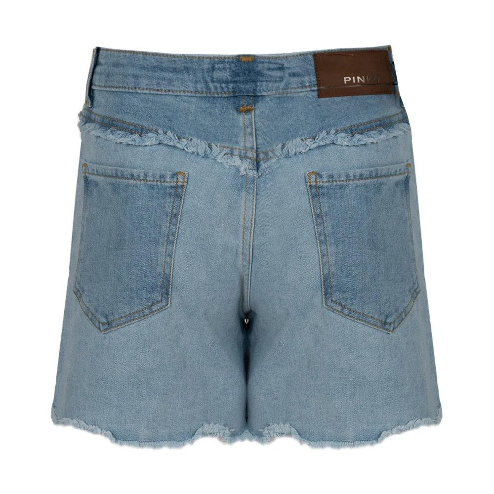 pinko Denim Shorts met Stijlvolle Details Blue Dames