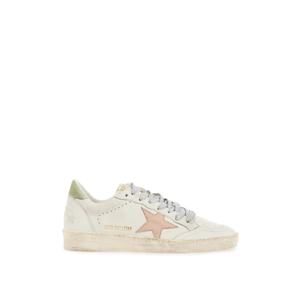 Golden Goose Sneakers i använd-effekt läder med kontrastfärger White, Dam