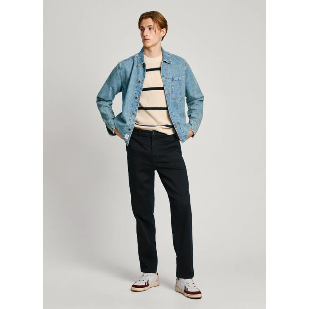 Pepe Jeans Regular Fit Tapered Jeans Gewassen kleuren Black Heren