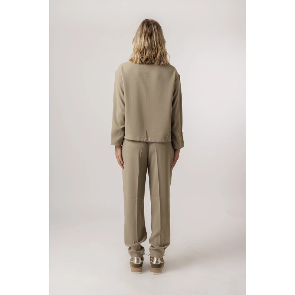 Dante 6 Groene trekkoord top met decoratieve knoop Green Dames