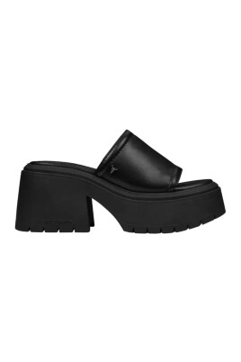 black-leather-sandal-with-metal-logo