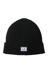 Cappello blu a costine in lana per ragazzi