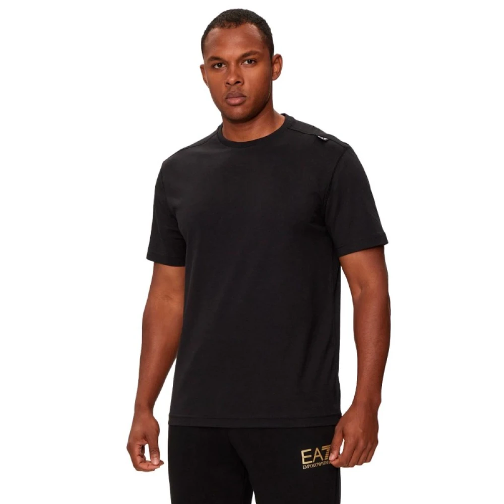 Armani Zwart Logo T-shirt Black Heren