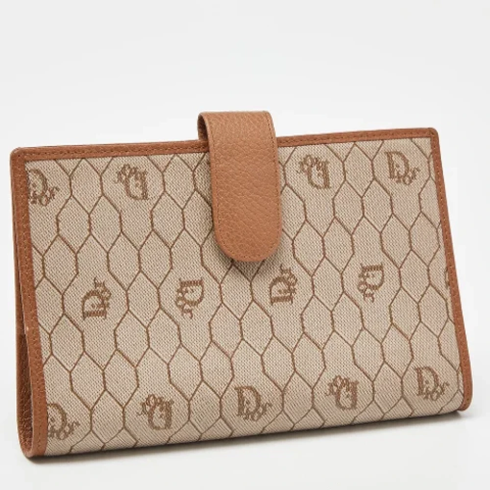 Dior Vintage Pre-owned Leather travel-bags Beige Dames