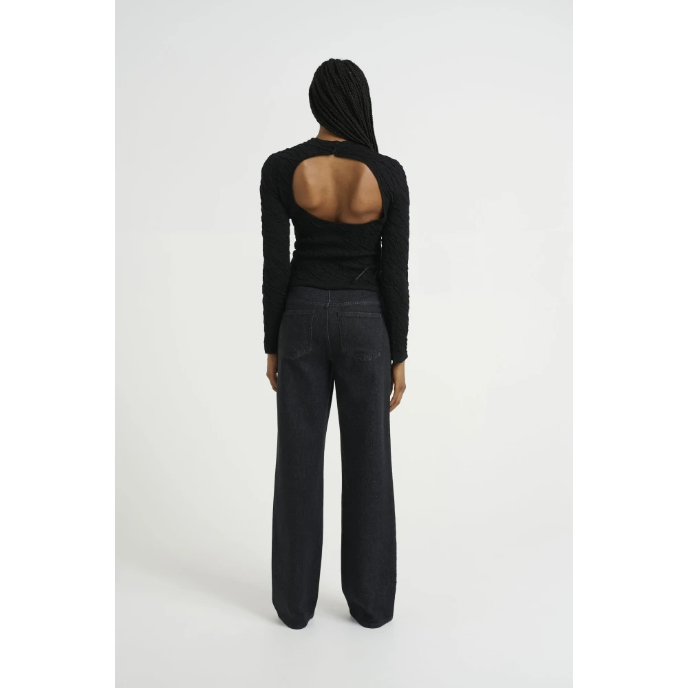 Gestuz Gesetzde Straight Leg Jeans met studs Black Dames