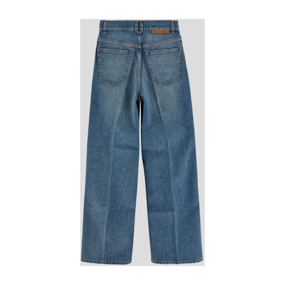 Stella Mccartney Wijde Pijp Katoenen Jeans Blue Dames