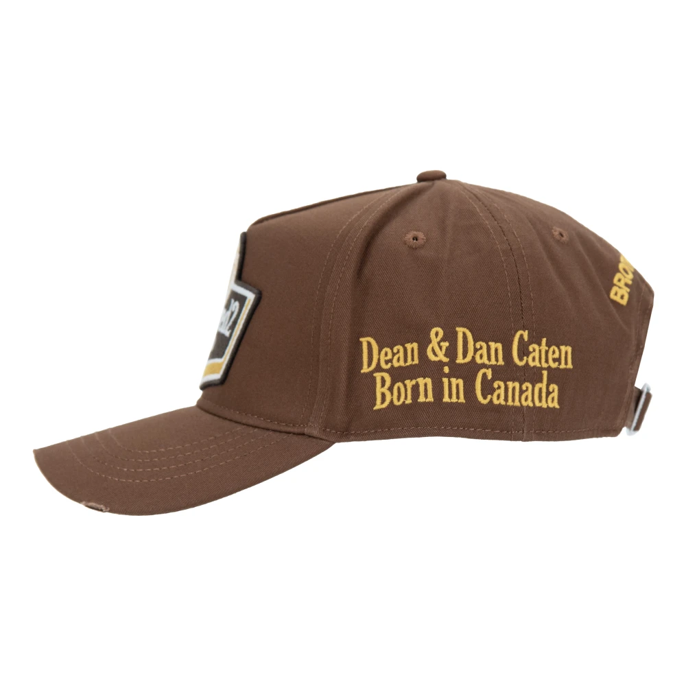 Dsquared2 Geborduurde Baseball Cap met Verstelbare Sluiting Brown Unisex