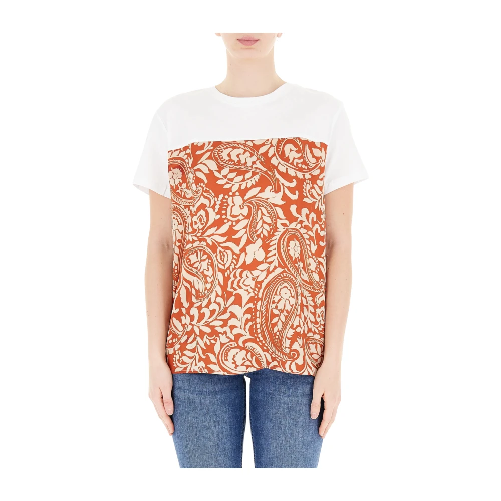 Liu Jo Paisley Print Katoenen T-Shirt Multicolor Dames